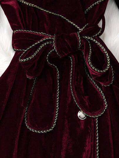 SHEIN Clasi معطف سيدات طويل أنيق مصنوع من الفلوت بتشطيب ذهبي، بياقة عالية وأكمام طويلة، مناسب للخريف والشتاء