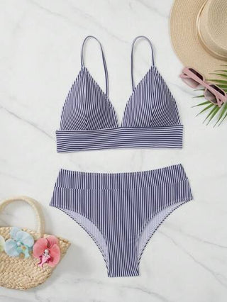 Swim طقم بكيني مخطط شرائط لفصل الصيف