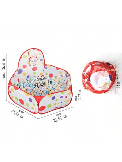 خيمة لعب للأطفال قطعة واحدة، حوض كرات للداخل/الخارج مع حلقة كرة السلة، لعبة حوض رملي قابلة للطي، خيمة لعب تظاهرية للأطفال، مناسبة للأولاد والبنات، أفضل هدية عيد ميلاد/عطلة - الكرات غير مشمولة