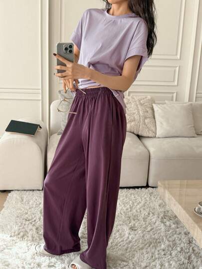 DAZY طقم ملابس داخلية مريحة بتصميم بسيط ومتناسق، بيجامة رمضان