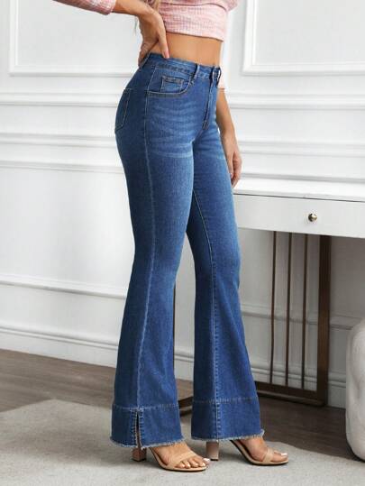 SHEIN Essnce بنطلون جينز كاجوال نسائي، بسيط وعصري للارتداء اليومي