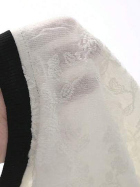 FRIFUL بلوزة نسائية بياقة مستديرة وأكمام منتفخة فضفاضة مع لوني التباين