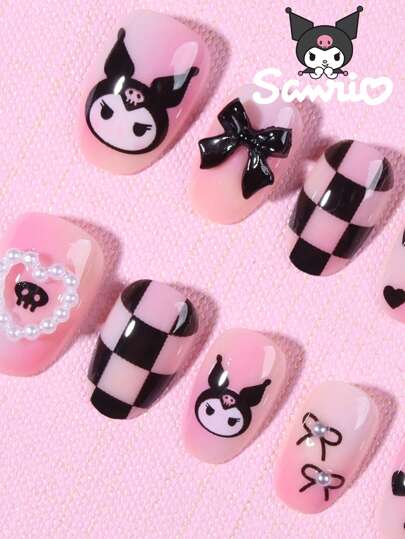 Sanrio 24 حبة أظافر مزيفة قصيرة بيضاوية جميلة ثلاثية الأبعاد بديكور الأقواس والقلوب باللؤلؤ ، مجموعة مثالية من الأظافر الأكريليك الزائفة ، تشمل 1 جيلي جل و 1 ملف أظافر ، أظافر Kulomi للنساء والفتيات ل- الاستخدام اليومي والأعياد ، اكتشف تطور الفن في...