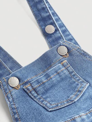 SHEIN جمبسوت جينز للبنات مع زخرفة فيونكة وبنطلون واسع