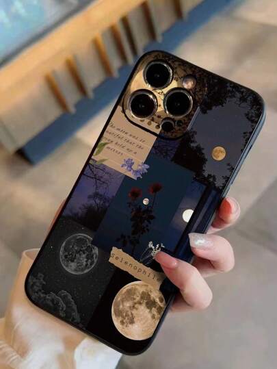 حافظة هاتف مقاومة للصدمات متوافقة مع iPhone 16/iPhone 16 Pro/iPhone 16 Plus/iPhone 16 Pro Max بتصميم زهري ملون بشكل هلال مثقب الحافة، وغطاء واق بطريقة كرتونية متوافق مع iPhone 14 Pro Max، iPhone 13، iPhone 12، iPhone 11، iPhone XR، iPhone 8، iPhone 7