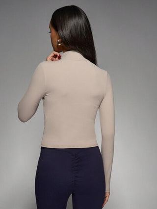 MISSGUIDED جاكيت رياضي ذو سوستة عالية الجودة مع جيوب جانبية، عنق مرتفع، امتصاص للرطوبة، مناسب للضغط، مثالي للرياضات اليوغا والجري والتدريب والتمارين الرياضية