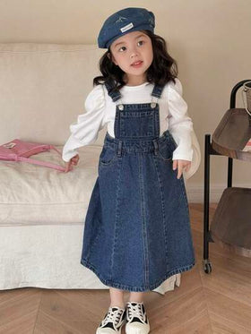 Dazy Kids فستان جينز للفتيات الصغيرات، خريف