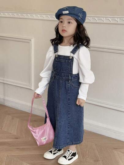 Dazy Kids فستان جينز للفتيات الصغيرات، خريف