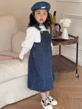 Dazy Kids فستان جينز للفتيات الصغيرات، خريف