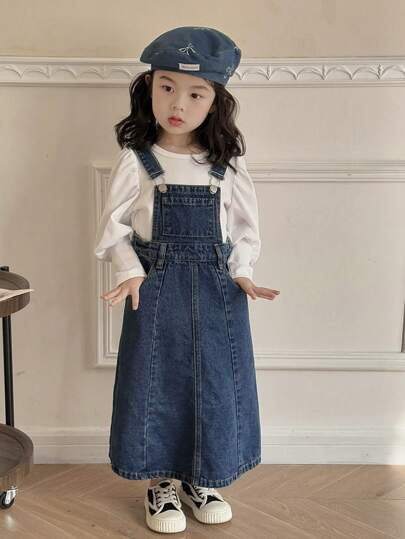 Dazy Kids فستان جينز للفتيات الصغيرات، خريف