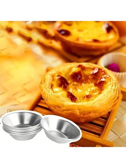 10قطع ألومنيوم قوالب تارت صغيرة غير لاصقة، قوالب معدات الخبز، أدوات الخبز، أدوات المطبخ، ملحقات أواني الطهي