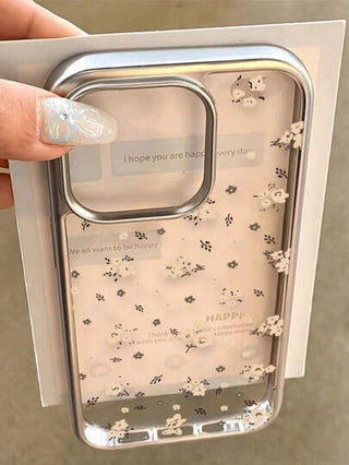 غطاء هاتف محلّى بطلاء كهربائي بتصميم زهري، فكرة هدية فريدة للصديقة أو الصديق أو لنفسك، متوافق مع هواتف iPhone 16، 15، 15 برو، 15 برو ماكس، 14، 13، 12، 11، Xs ماكس