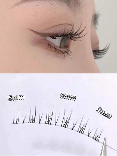 5 أزواج من رموش عين سفلية زائفة، سيقان شفافة مظهر طبيعي لرموش أنميه يابانية، أدوات مكياج رموش زائفة