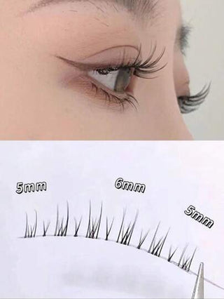 5 أزواج من رموش عين سفلية زائفة، سيقان شفافة مظهر طبيعي لرموش أنميه يابانية، أدوات مكياج رموش زائفة