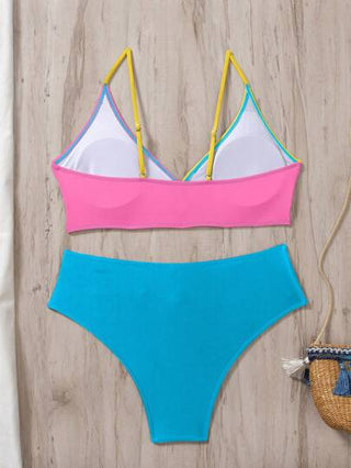 طقم تانكيني حريمي Swim قطعتان بيكيني مع سترة خزان وشورت، موضة بسيطة للارتداء اليومي الكاجوال في الصيف