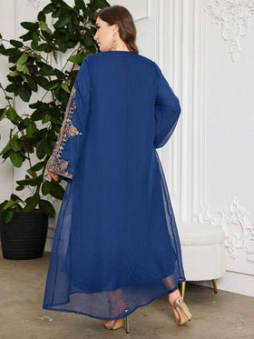 Al Najma عباءة عربية فخمة وبسيطة لقياسات كبيرة، عباءة مطرزة، ملابس إسلامية من دبي/تركيا، كفتان محتشم