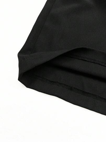 PETITE بنطلون مستقيم ذو قصة واسعة مناسب للنساء القصيرات، خصر مرتفع، مخفف للشكل، متعدد الاستخدامات، أنيق