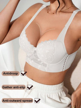 DesireSculpt قطعة واحدة من الملابس الداخلية من الدانتيل للنساء، حمالة صدر مريحة وناعمة ذات أشرطة عريضة قابلة للتعديل والمزودة بسلك داخلي
