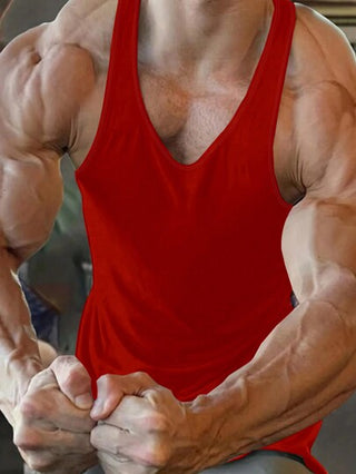 Manfinity Fitness فيست رياضي رجالي بياقة طاقم لون سادة للياقة البدنية واليومي