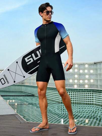 Surfspeed بذلة سباحة ملونة سادة من قطعة واحدة بنمط زبى نحيف، هاواي