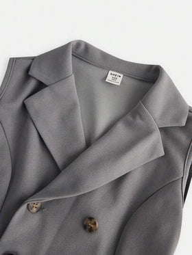 SHEIN جمبسوت سرة بدون أكمام لفتيات المراهقات مفرغة اللون من النسيج المنسوج بألوان مشرقة