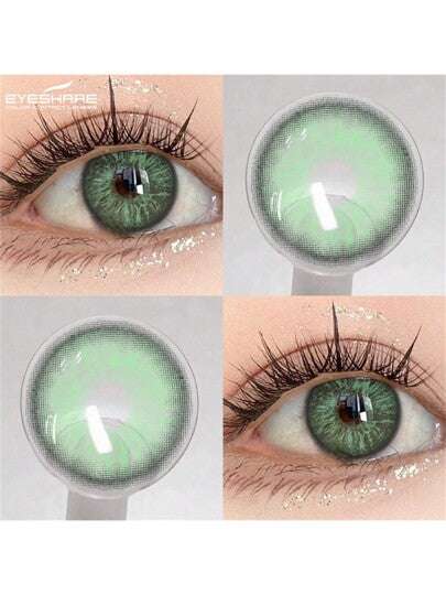 EYESHARE زوج جديد من العدسات اللاصقة الملونة للتجميل والمكياج، عدسات لاصقة ملونة ناعمة، لمدة سنوية، قطر 14.2 مم، مناسبة لأزياء هالوين والتنكر
