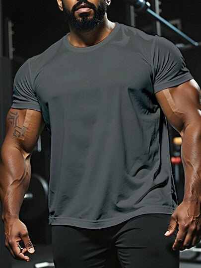Manfinity Sport Corelite توب رياضي بأكمام قصيرة، أنيق ذو تصميم بسيط للاستخدام اليومي