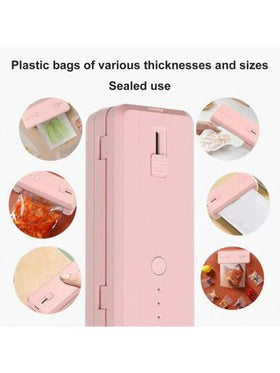 Kitchen mommy آلة ختم صغيرة محمولة 2 في 1، آلة تعبئة الأطعمة، ختام المطبخ، قابلة للشحن عبر USB، أجهزة المطبخ