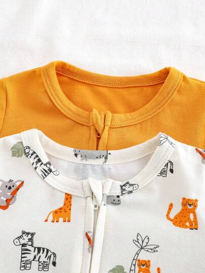 Cozy Pixies طقم قطعتين لحديثي الولادة من الأولاد، بنطلون وبذلة مع رسمة أسد كرتوني محبوكة، بياقة مستديرة وأكمام طويلة، قطن ناعم