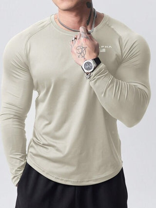 Manfinity Fitness تي شيرت رياضي رجالي بأكمام راغلان مطبوع عليه حرف