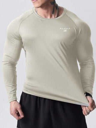 Manfinity Fitness تي شيرت رياضي رجالي بأكمام راغلان مطبوع عليه حرف
