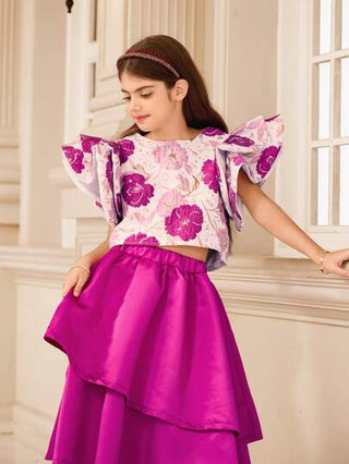 girls-sets طقم بناتي دون مرحلة المراهقة، ملابس علوية أنيقة معدنية مطرزة بطبعة شرشف للبنات دون مرحلة المراهقة، تنبعث منها السحر والرفاهية مثل أميرة صغيرة
