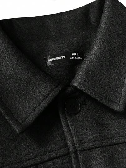 Manfinity Homme معطف قصير أنيق بأكمام طويلة للرجال، خريف/شتاء