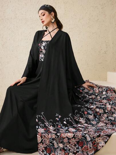 Al Najma عبايات بدلة نسائية أنيقة وكاجوال على الطراز العربي، مناسبة للارتداء اليومي