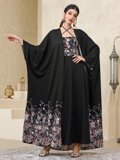 Al Najma عبايات بدلة نسائية أنيقة وكاجوال على الطراز العربي، مناسبة للارتداء اليومي