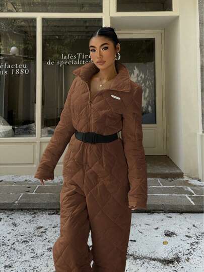 EZwear بدلة نسائية كاجوال بسيطة مزودة بسحاب أمامي وأكمام طويلة، للارتداء اليومي