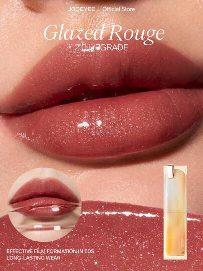 JOOCYEE أحمر شفاه كريمي عالي اللمعان من ماركة JOOCYEE GLAZED ROUGE إصدار محسّن 2.0
