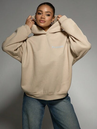Missguided x Playboy MISSGUIDED قميص ثقيل هوودي استرخائي فضي معدني بتصميم فنون المعجبين، إصدار مجموعة للسترة الرياضية الشتوية الكاجوال والفضفاضة والمريحة