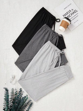 SHEIN 3 أزواج من بناطيل نسائية كاجوال ذات خصر بسحاب، عبوة 3 ألوان، ملابس خريف وشتاء