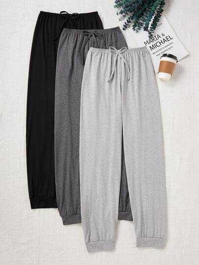 SHEIN 3 أزواج من بناطيل نسائية كاجوال ذات خصر بسحاب، عبوة 3 ألوان، ملابس خريف وشتاء