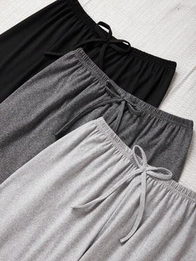 SHEIN 3 أزواج من بناطيل نسائية كاجوال ذات خصر بسحاب، عبوة 3 ألوان، ملابس خريف وشتاء