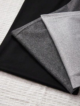 SHEIN 3 أزواج من بناطيل نسائية كاجوال ذات خصر بسحاب، عبوة 3 ألوان، ملابس خريف وشتاء
