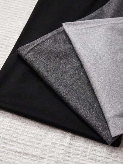 SHEIN 3 أزواج من بناطيل نسائية كاجوال ذات خصر بسحاب، عبوة 3 ألوان، ملابس خريف وشتاء