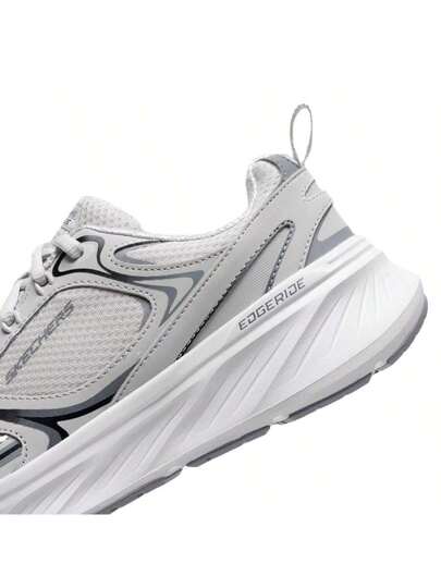Skechers أحذية رياضية رجالية ذات نعل سميك من الشبك EDGERIDE، كلاسيكية بسيطة، مريحة وخفيفة الوزن، قابلة للتنفس، مناسبة للجري والسفر والمشي والاستخدام اليومي 232844-GRY