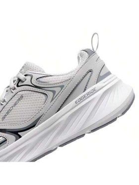 Skechers أحذية رياضية رجالية ذات نعل سميك من الشبك EDGERIDE، كلاسيكية بسيطة، مريحة وخفيفة الوزن، قابلة للتنفس، مناسبة للجري والسفر والمشي والاستخدام اليومي 232844-GRY