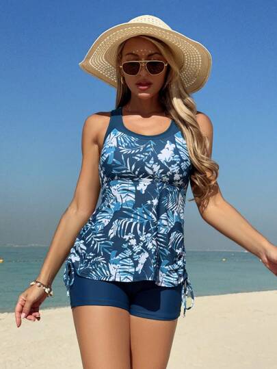 طقم تانكيني حريمي Swim Lushoire طقم تنكيني طباعة استوائية للنساء , صيف