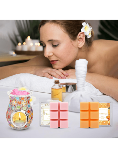 1 قطعة 2.5 أونصة (حوالي 71 جرام) شمعة معطرة متعددة الاستخدامات، تغليف عملي مربع 6 أقسام. مشبع برائحة الأناناس والتوت الأسود والخزامى وغيرها من العطور. 8 ألوان فريدة، الحجم 3 قدم * 3 قدم (حوالي 91 سم * 91 سم)