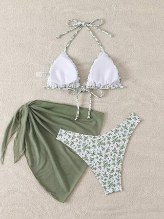 Swim Mod مجموعة بكيني للنساء من الأعلى والأسفل ذو ربطة خلف الرقبة وظهر مكشوف للصيف والشاطئ والإجازات