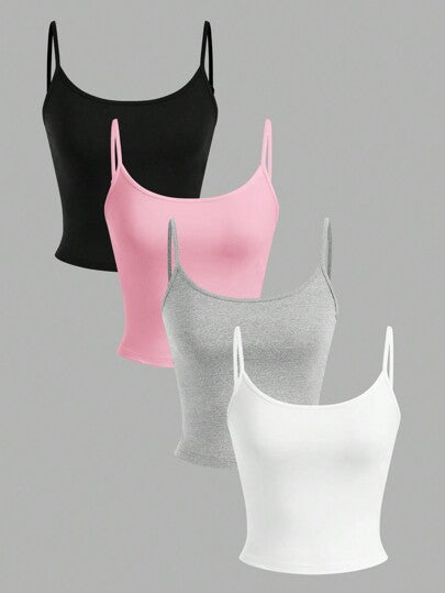 EZwear 4 قطع سترات صيفية كاجوال بلا أكمام قصيرة للنساء