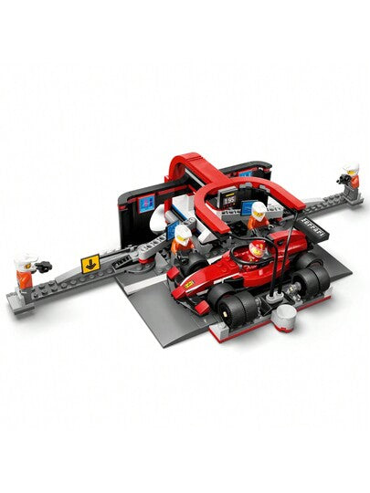LEGO ليغو® سيتي F1® محطة الخدمة والفريق الفني مع السيارة 60443